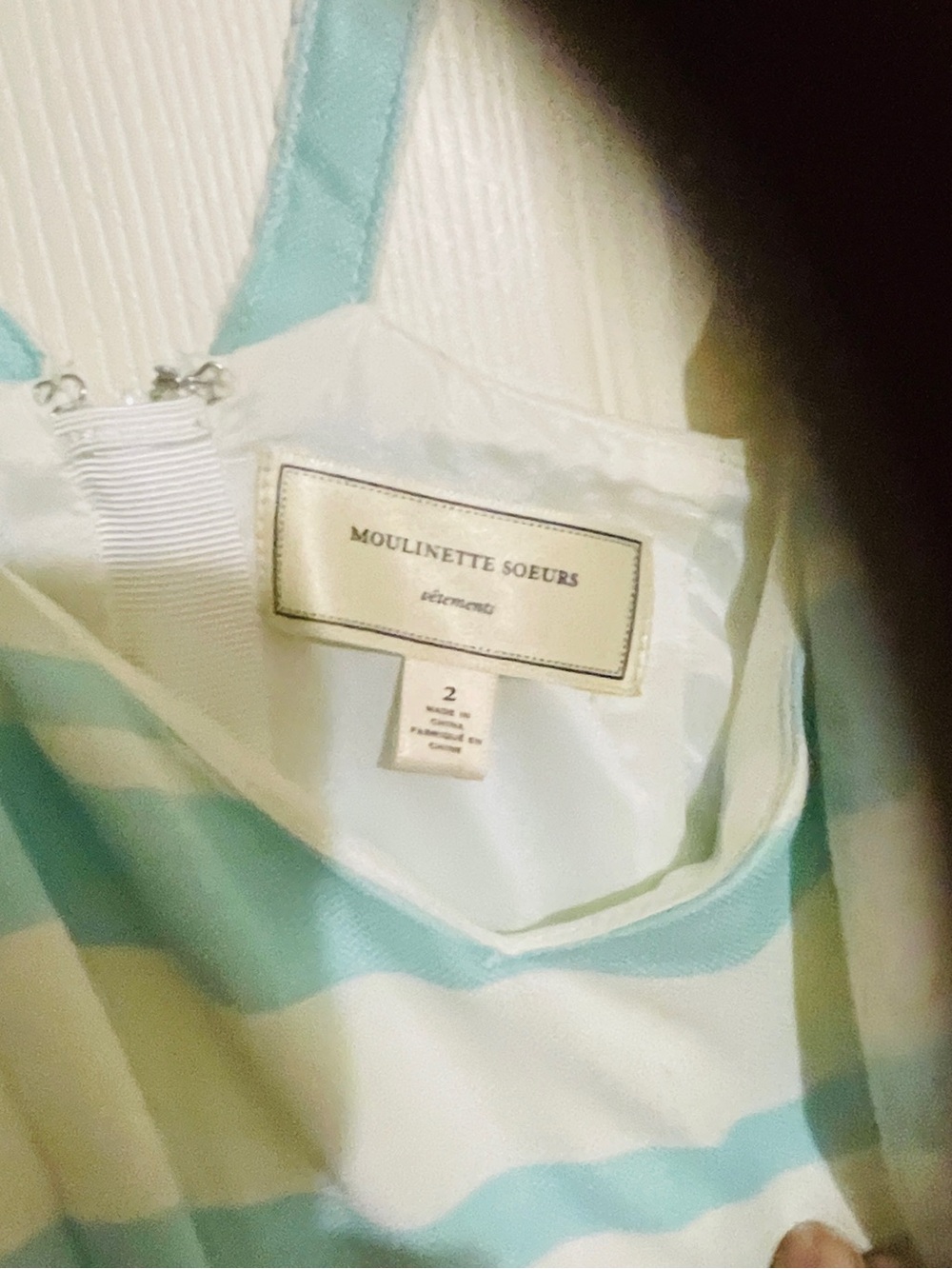 Moulinette Soeurs Aqua & White Striped Sundress